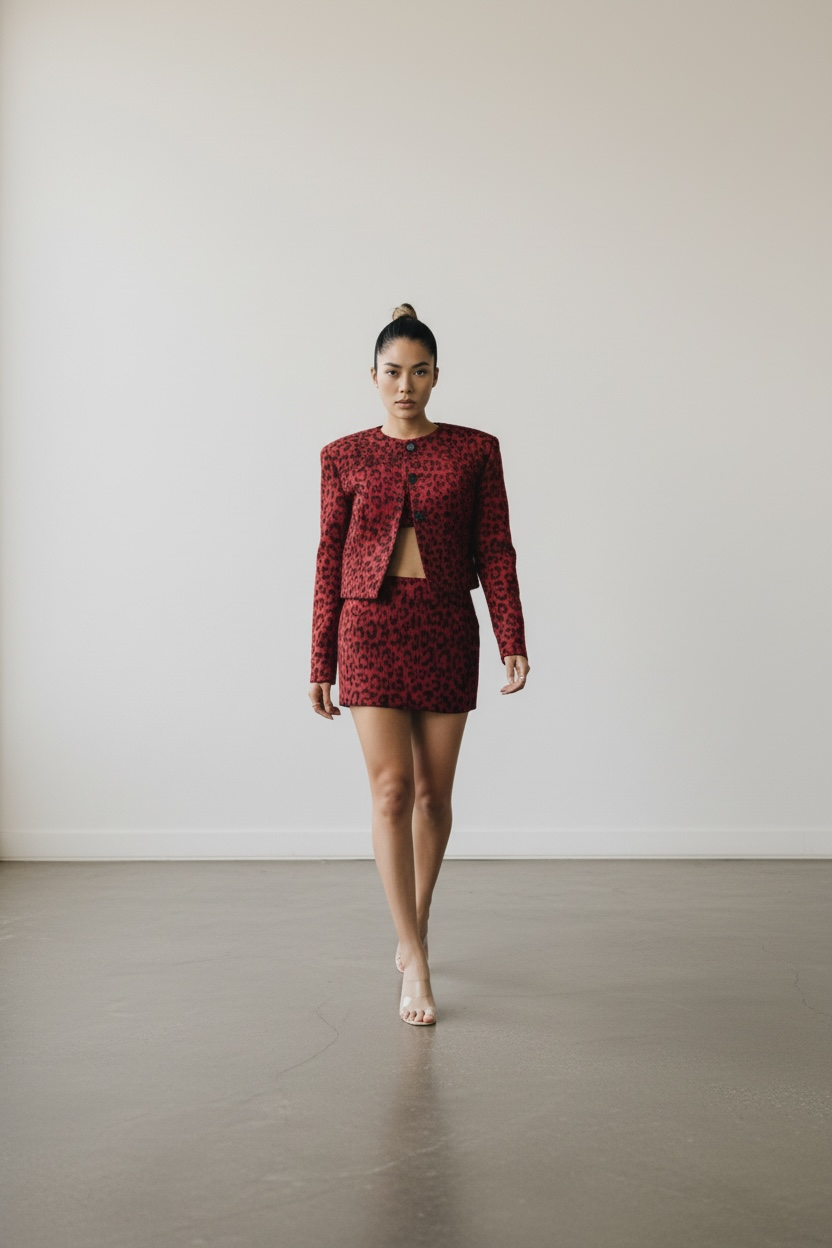 Red Fierce Tailored Mini Set