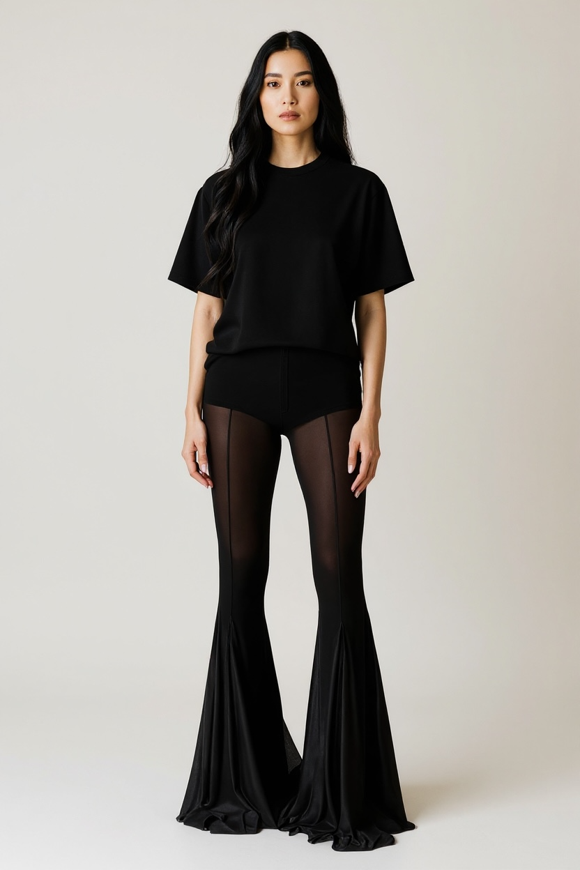 Sheer Flare Pants