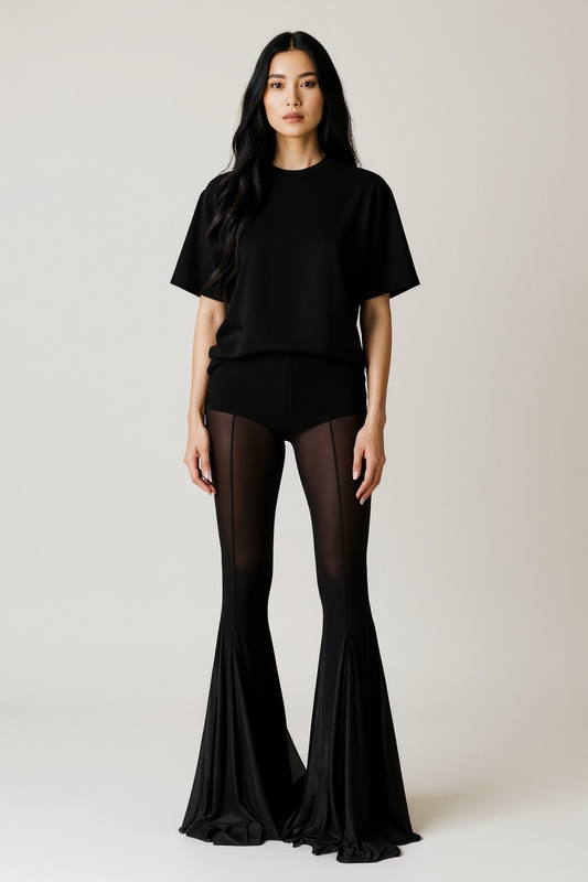Sheer Flare Pants