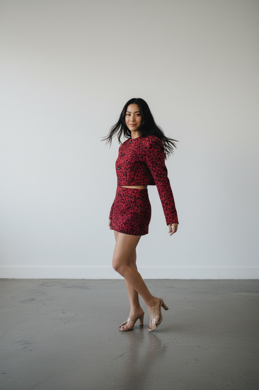 Red Fierce Tailored Mini Set