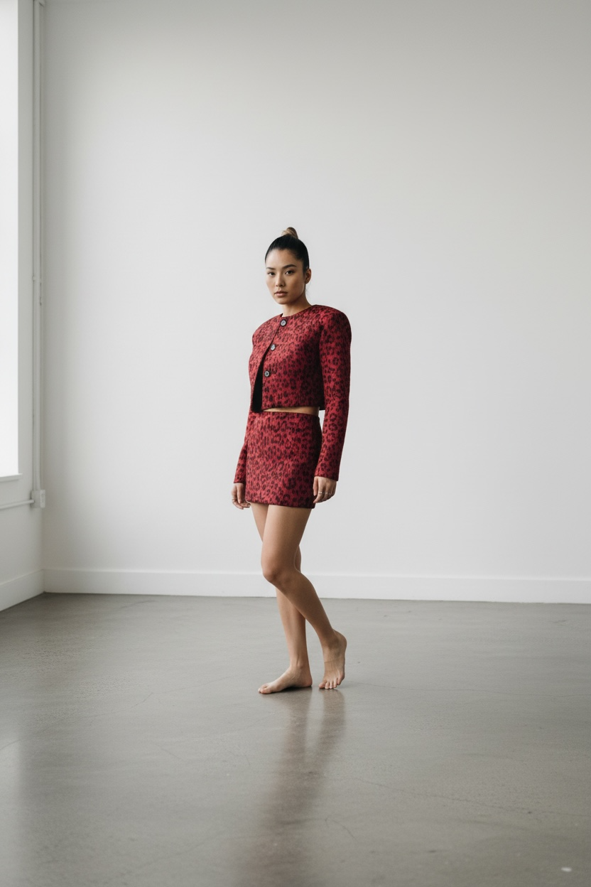 Red Fierce Tailored Mini Set