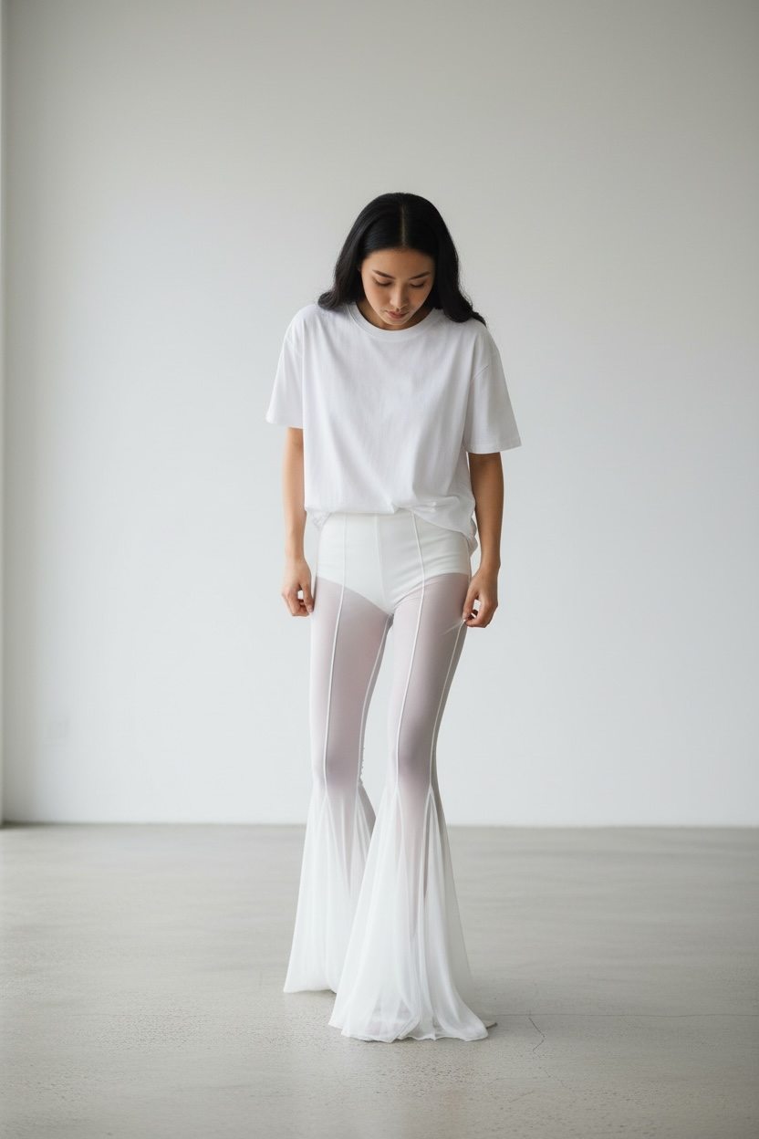 Sheer Flare Pants