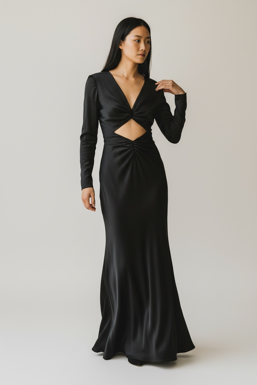 Black Cut-Out Maxi Dress