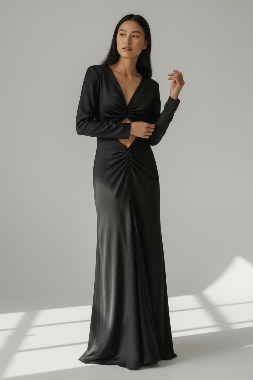 Black Cut-Out Maxi Dress